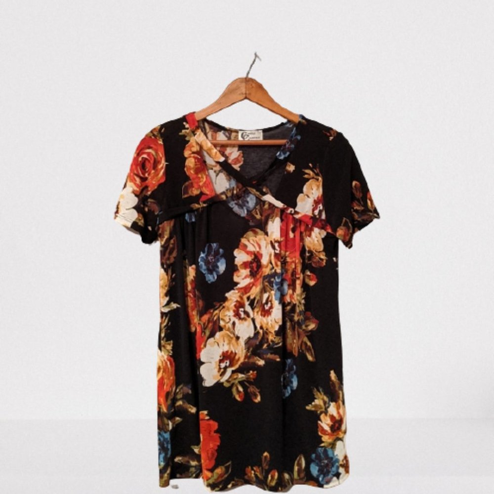 3/$21 4/$25 - Carole Christian Floral Tunic Sz S